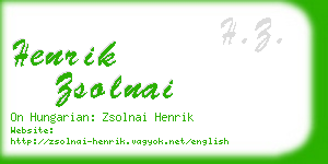 henrik zsolnai business card